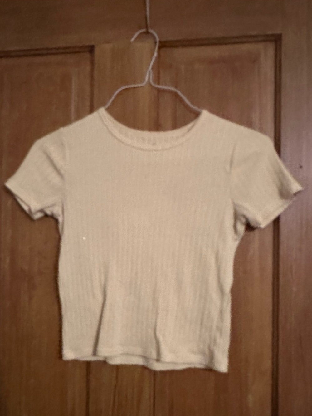 4/$20 💫 Hollister Baby Tee XS Butter Yellow Ribbed Short Sleeve Fitted Y2K